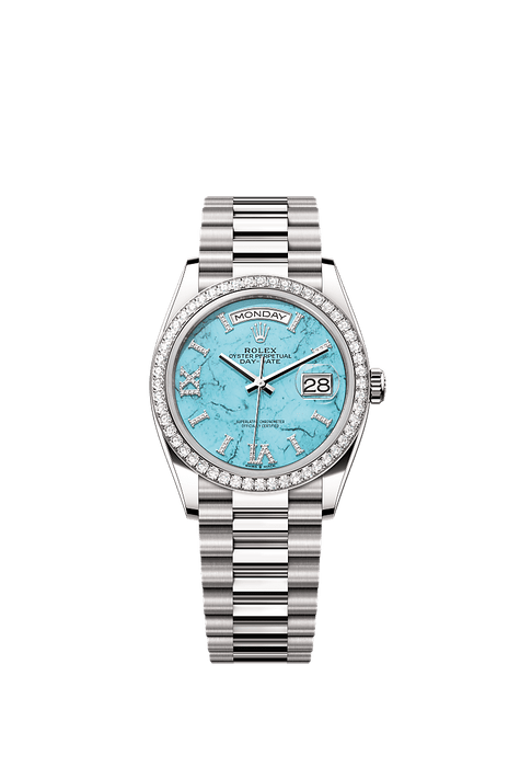 Rolex White Gold Day-Date - 36mm - Turquoise Diamond Dial - President