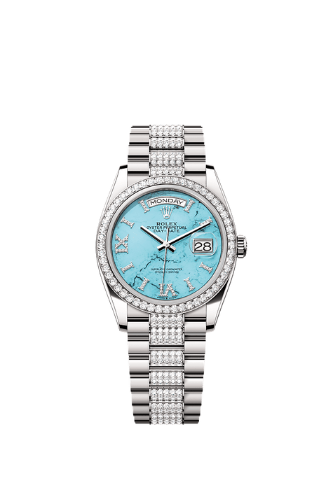 Rolex White Gold Day-Date - 36mm - Turquoise Diamond Dial - President