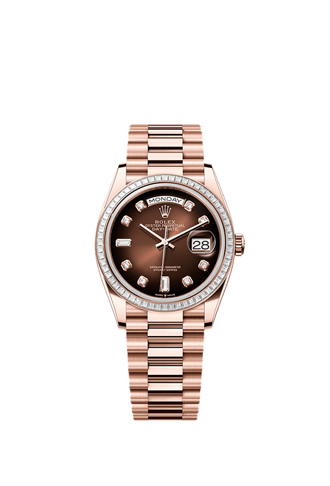 Rolex Rose Gold Day-Date - 36mm - Brown ombré Diamond Dial - President