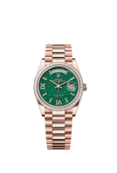 Rolex Rose Gold Day-Date - 36mm - Green aventurine Diamond Dial - President