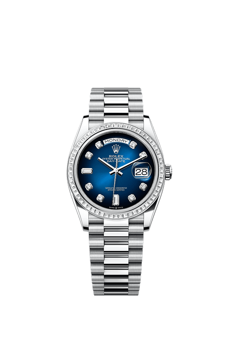 Rolex Platinum Day-Date - 36mm - Blue ombré Diamond Dial - President