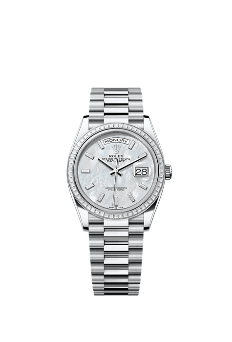 Rolex Platinum Day-Date - 36mm - White mother-of-pearl Diamond Dial - President