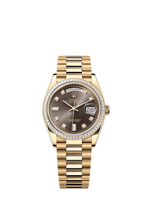 Rolex Yellow Gold Day-Date - 36mm - Dark grey Diamond Dial - President