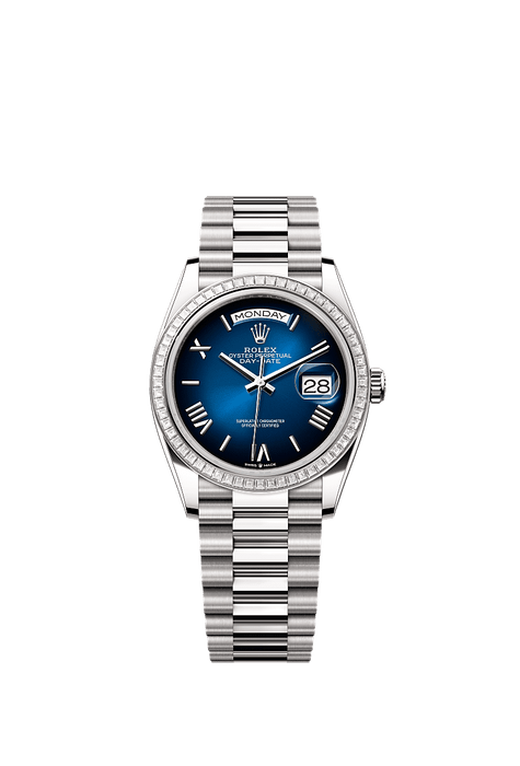 Rolex White Gold Day-Date - 36mm - Blue ombré - President