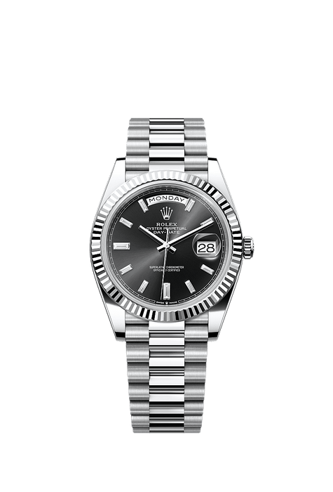 Rolex Platinum Day-Date - 40mm - Bright black Diamond Dial - President