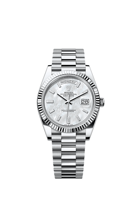 Rolex Platinum Day-Date - 40mm - White mother-of-pearl Diamond Dial - President