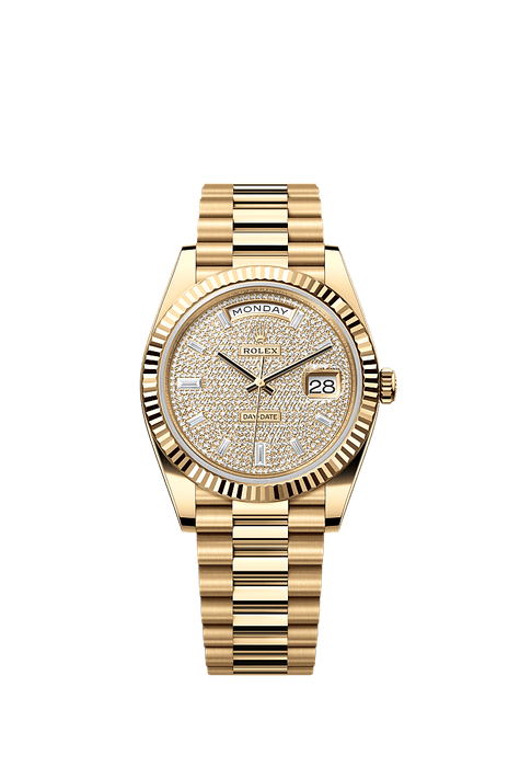 Rolex Yellow Gold Day-Date - 40mm - Diamond-paved - President