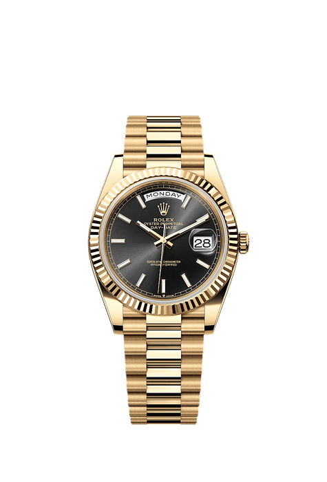 Rolex Yellow Gold Day-Date - 40mm - Bright black - President