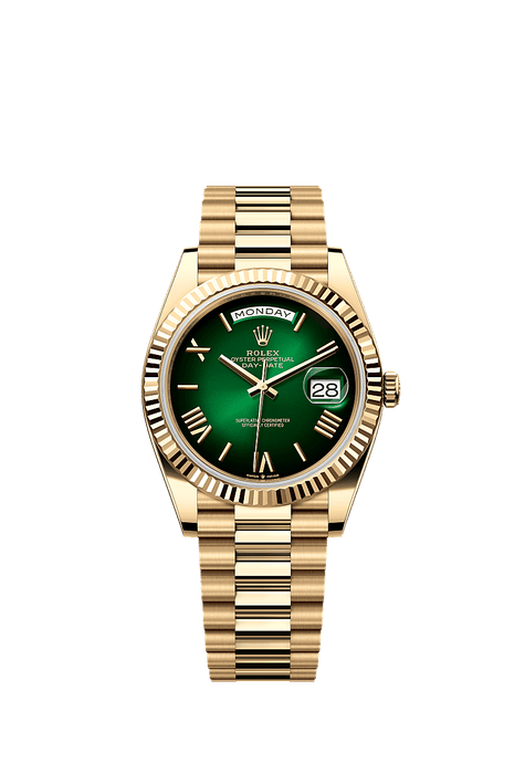 Rolex Yellow Gold Day-Date - 40mm - Green ombré - President