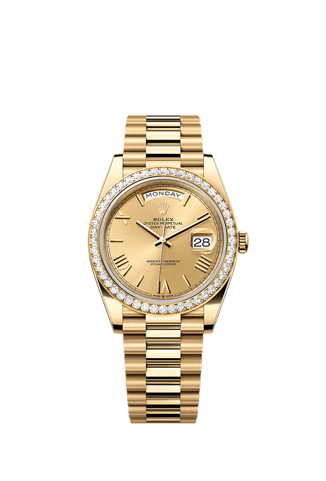 Rolex Yellow Gold Day-Date - 40mm - Champagne-colour - President