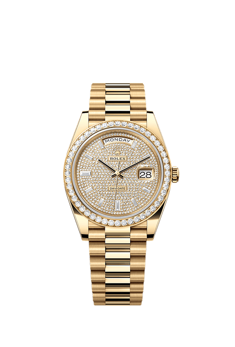 Rolex Yellow Gold Day-Date - 40mm - Diamond-paved - President