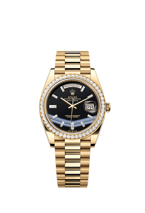 Rolex Yellow Gold Day-Date - 40mm - Onyx Diamond Dial - President