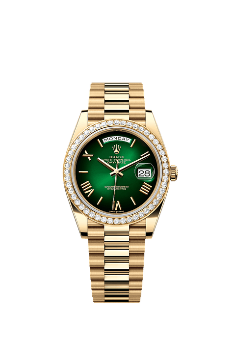 Rolex Yellow Gold Day-Date - 40mm - Green ombré - President