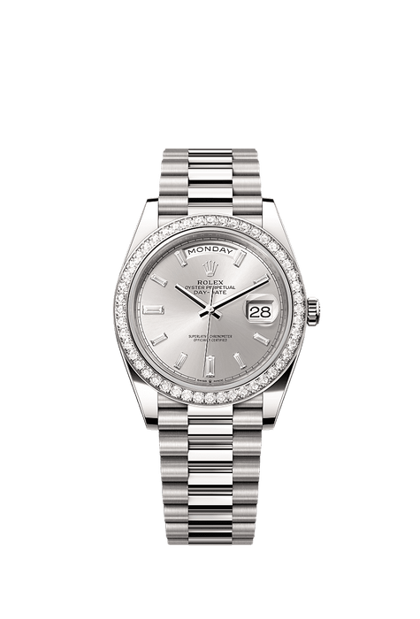 Rolex White Gold Day-Date - 40mm - Silver Diamond Dial - President