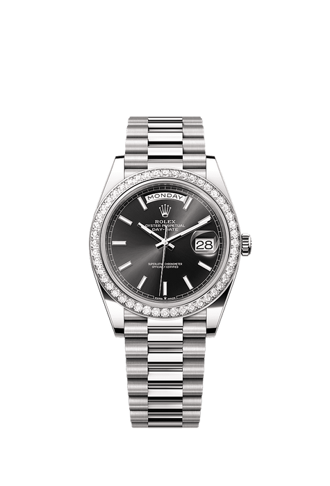 Rolex White Gold Day-Date - 40mm - Bright black - President