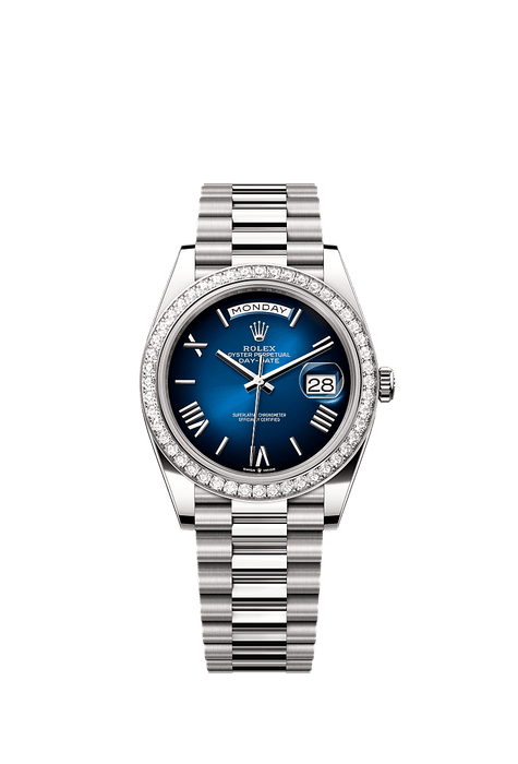 Rolex White Gold Day-Date - 40mm - Blue ombré - President