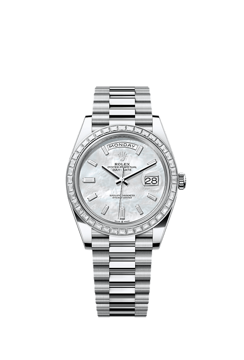 Rolex Platinum Day-Date - 40mm - White mother-of-pearl Diamond Dial - President