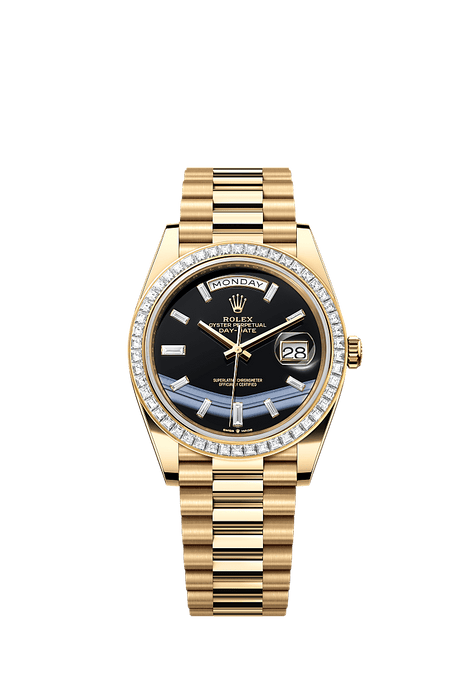 Rolex Yellow Gold Day-Date - 40mm - Onyx Diamond Dial - President