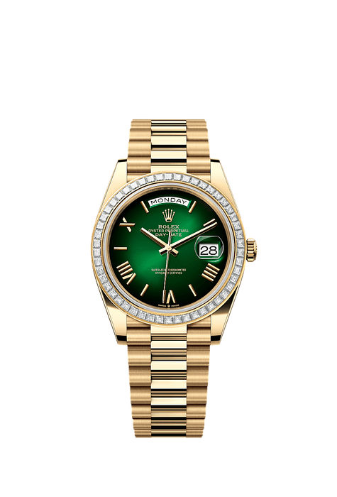 Rolex Yellow Gold Day-Date - 40mm - Green ombré - President