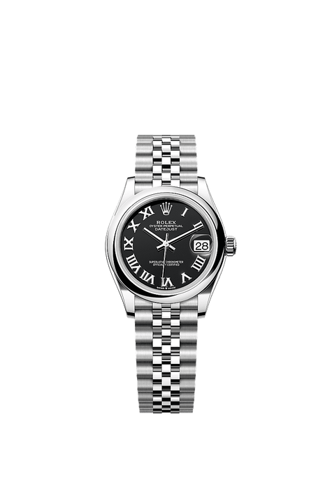 Rolex Stainless Steel Datejust - 31mm - Bright black - Jubilee