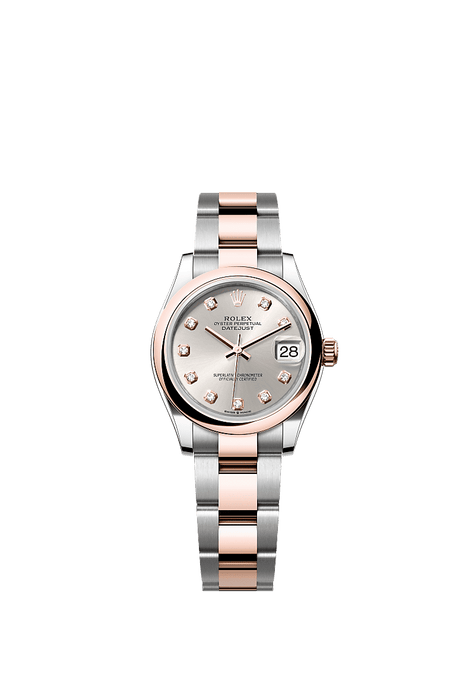 Rolex Two-Tone (RG/SS) Datejust - 31mm - Silver Diamond Dial - Oyster