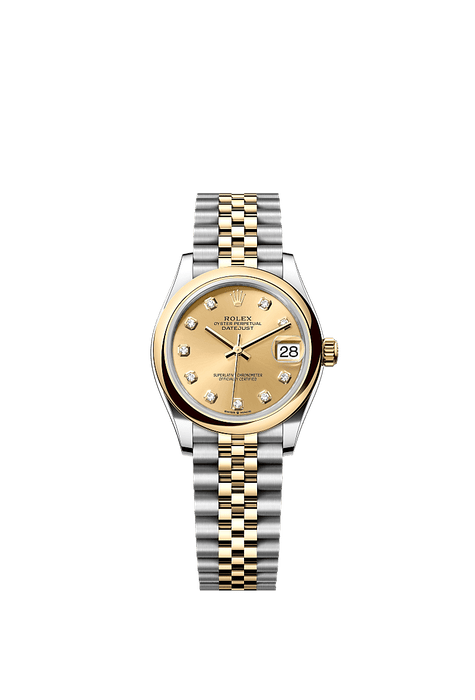 Rolex Two-Tone (YG/SS) Datejust - 31mm - Champagne-colour Diamond Dial - Jubilee