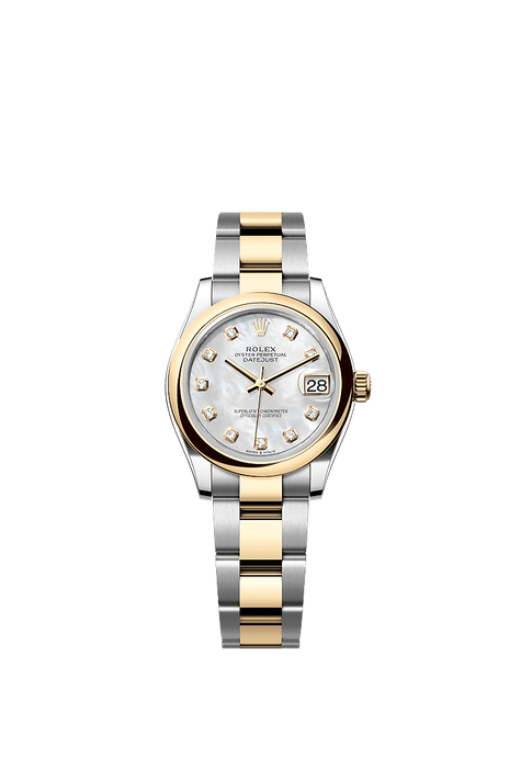 Rolex Two-Tone (YG/SS) Datejust - 31mm - White mother-of-pearl Diamond Dial - Oyster