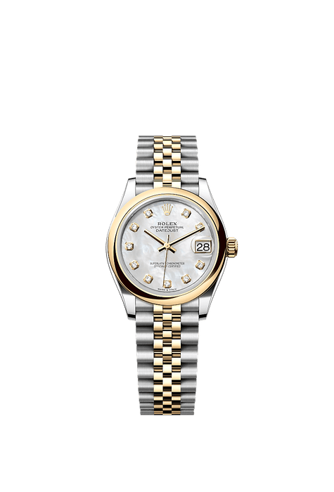 Rolex Two-Tone (YG/SS) Datejust - 31mm - White mother-of-pearl Diamond Dial - Jubilee