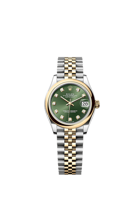 Rolex Two-Tone (YG/SS) Datejust - 31mm - Olive green Diamond Dial - Jubilee