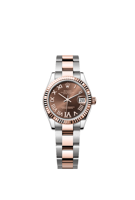 Rolex Two-Tone (RG/SS) Datejust - 31mm - Chocolate Diamond Dial - Oyster