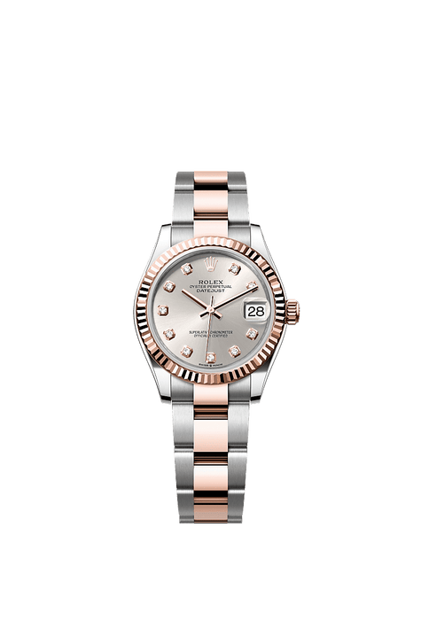 Rolex Two-Tone (RG/SS) Datejust - 31mm - Silver Diamond Dial - Oyster