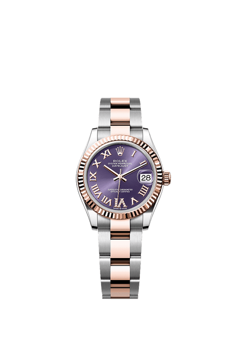 Rolex Two-Tone (RG/SS) Datejust - 31mm - Aubergine Diamond Dial - Oyster