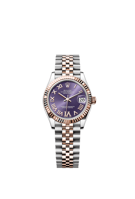 Rolex Two-Tone (RG/SS) Datejust - 31mm - Aubergine Diamond Dial - Jubilee