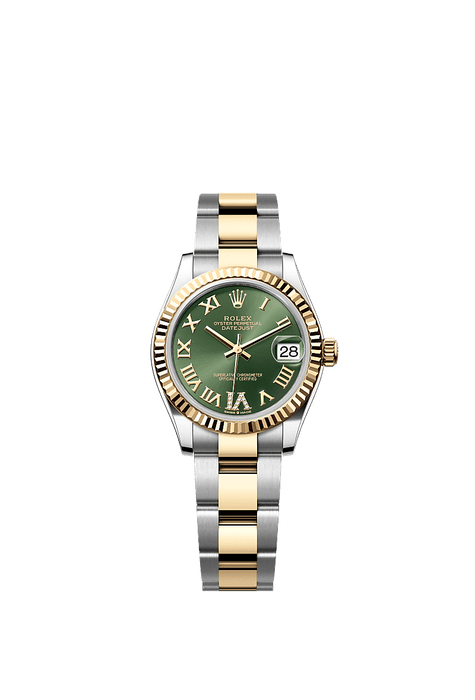 Rolex Two-Tone (YG/SS) Datejust - 31mm - Olive green Diamond Dial - Oyster