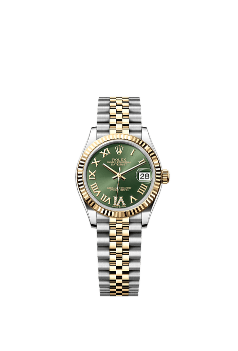 Rolex Two-Tone (YG/SS) Datejust - 31mm - Olive green Diamond Dial - Jubilee