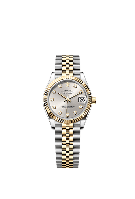 Rolex Two-Tone (YG/SS) Datejust - 31mm - Silver Diamond Dial - Jubilee