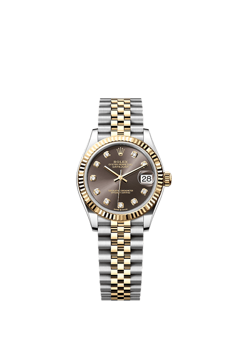 Rolex Two-Tone (YG/SS) Datejust - 31mm - Dark grey Diamond Dial - Jubilee