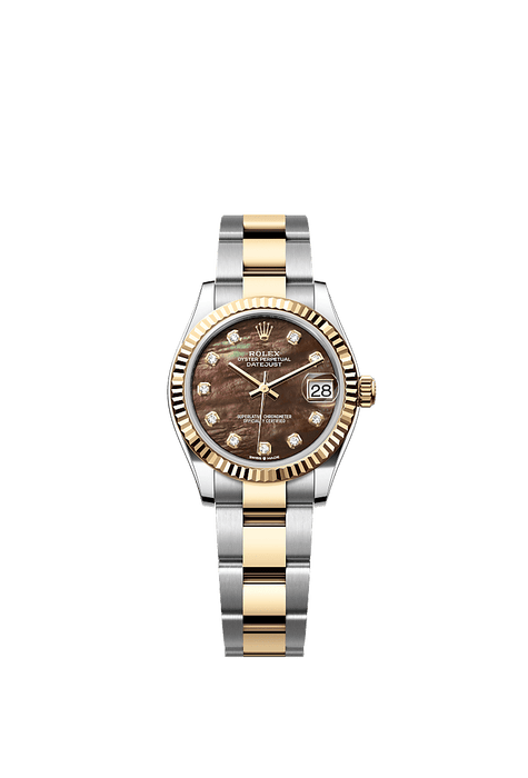 Rolex Two-Tone (YG/SS) Datejust - 31mm - Black mother-of-pearl Diamond Dial - Oyster