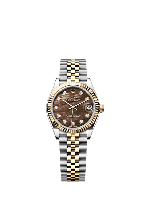 Rolex Two-Tone (YG/SS) Datejust - 31mm - Black mother-of-pearl Diamond Dial - Jubilee