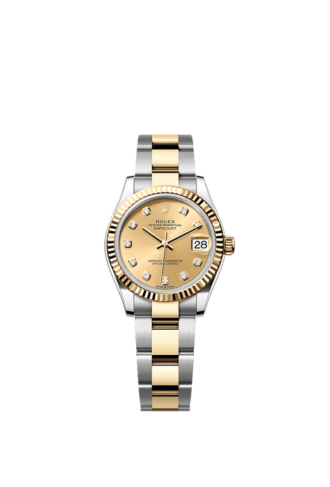 Rolex Two-Tone (YG/SS) Datejust - 31mm - Champagne-colour Diamond Dial - Oyster