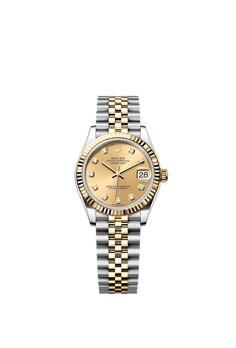 Rolex Two-Tone (YG/SS) Datejust - 31mm - Champagne-colour Diamond Dial - Jubilee