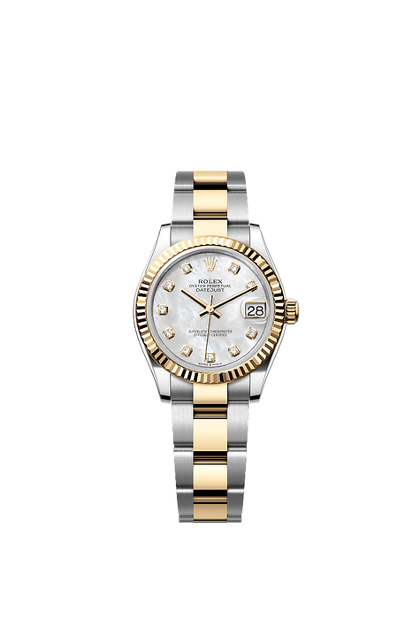 Rolex Two-Tone (YG/SS) Datejust - 31mm - White mother-of-pearl Diamond Dial - Oyster