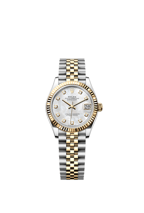 Rolex Two-Tone (YG/SS) Datejust - 31mm - White mother-of-pearl Diamond Dial - Jubilee