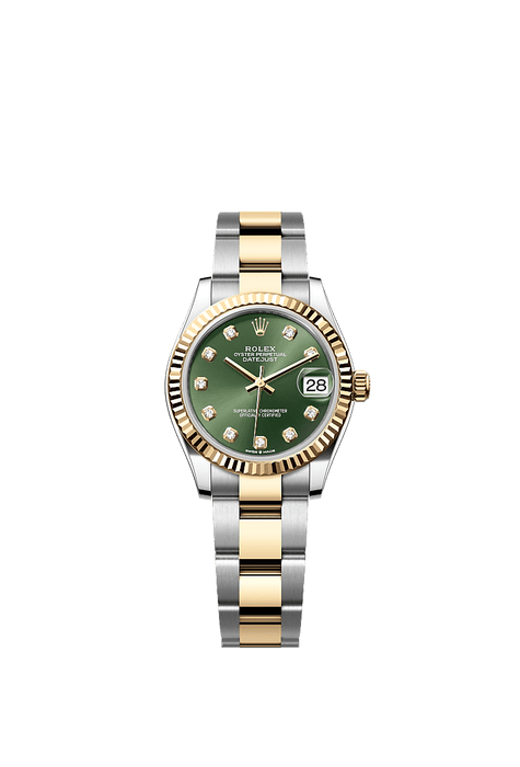 Rolex Two-Tone (YG/SS) Datejust - 31mm - Olive green Diamond Dial - Oyster