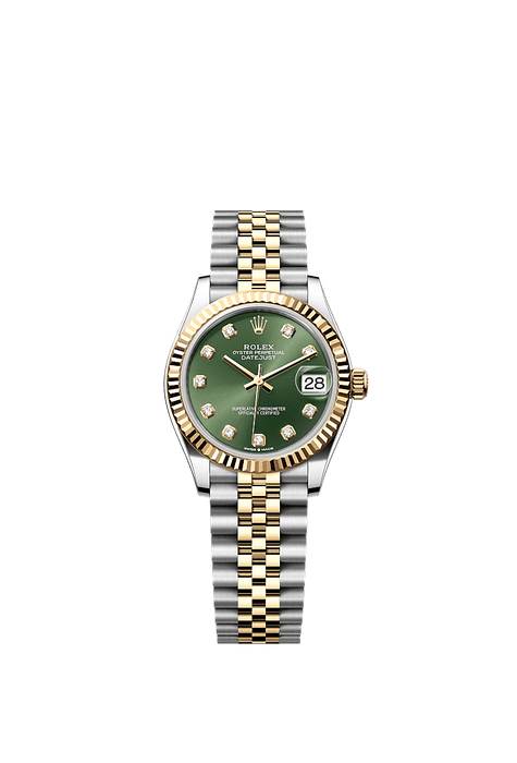 Rolex Two-Tone (YG/SS) Datejust - 31mm - Olive green Diamond Dial - Jubilee