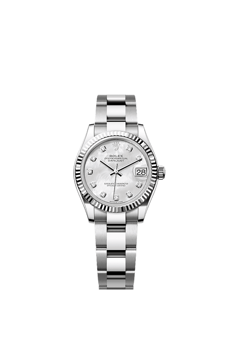 Rolex Stainless Steel Datejust - 31mm - White mother-of-pearl Diamond Dial - Oyster