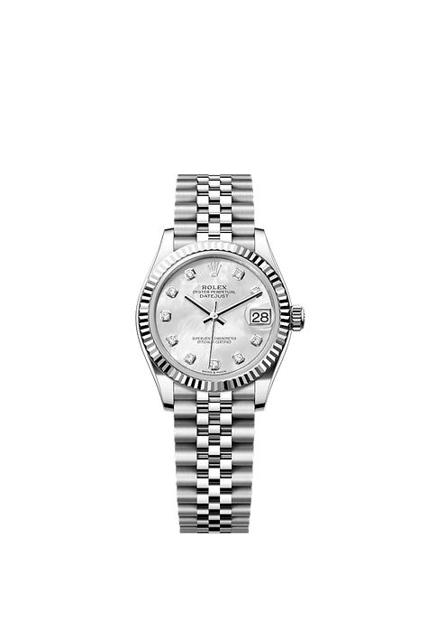 Rolex Stainless Steel Datejust - 31mm - White mother-of-pearl Diamond Dial - Jubilee