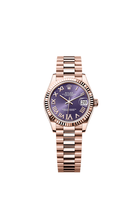 Rolex Rose Gold Datejust - 31mm - Aubergine Diamond Dial - President