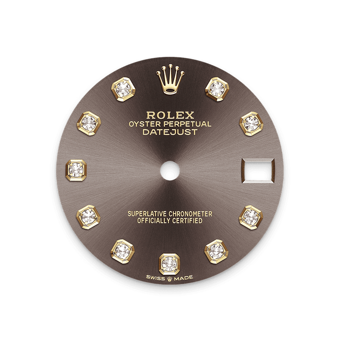 Rolex Yellow Gold Datejust - 31mm - Dark grey Diamond Dial - President