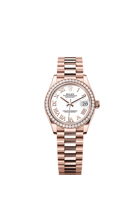 Rolex Rose Gold Datejust - 31mm - White - President